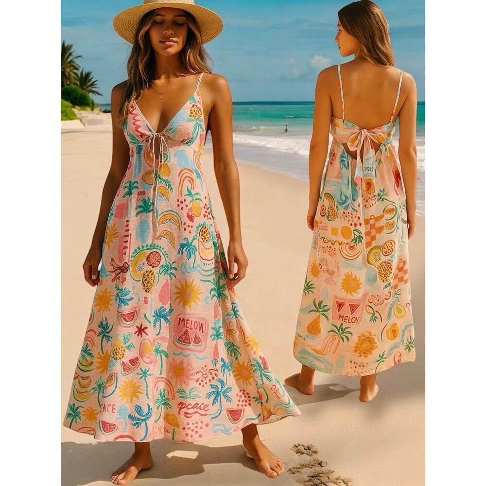 Anthropologie Colorful Beach Mini Dress